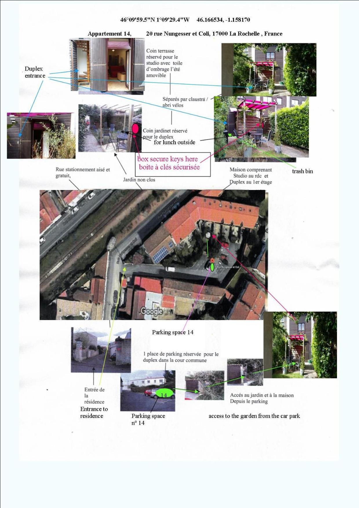 Duplex14H 1Er Etage Jardinet 1 Parking Ou Studio14B Rdc Terrasse Sans Parking La Rochelle  Exteriör bild
